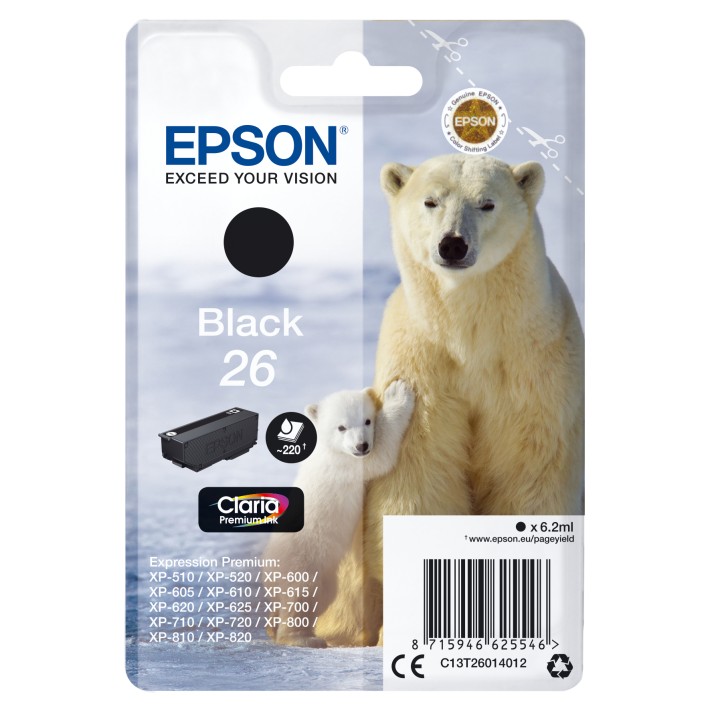 Epson Polar bear Inchiostro nero singolo Claria Premium Orso bianco 26