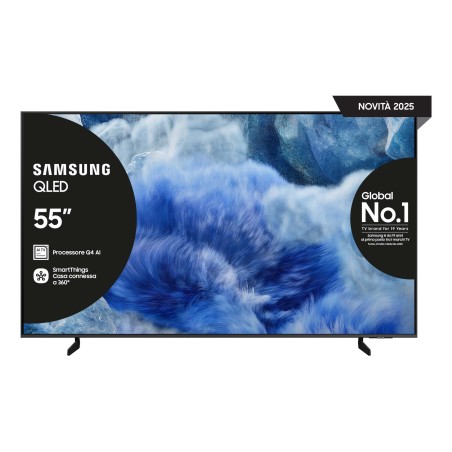 Samsung QLED AI TV 55" QE55Q8FAAUXZT 4K, Processore Q4 AI, 4K Upscaling, Color Booster Pro, OTS Lite, Air Slim Design, Vision