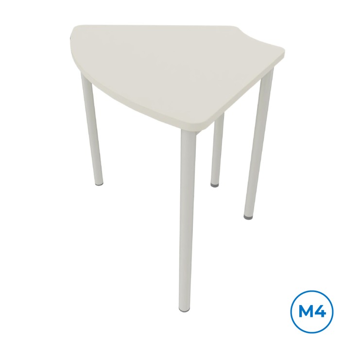 Tavolo su Ruote 1/6 di Cerchio - Altezza M4 - Dimensioni 95 x 65 x 64 cm