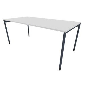 Tavolo Tiglio Stile in Melaminico con Piedini - Dimensioni 183,9 x 67,8 x 76,2 cm - Colore Piano Bianco - Colore Struttura Blu