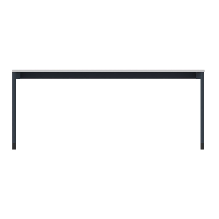 Tavolo Tiglio Stile in Melaminico con Piedini - Dimensioni 183,9 x 67,8 x 76,2 cm - Colore Piano Bianco - Colore Struttura Blu