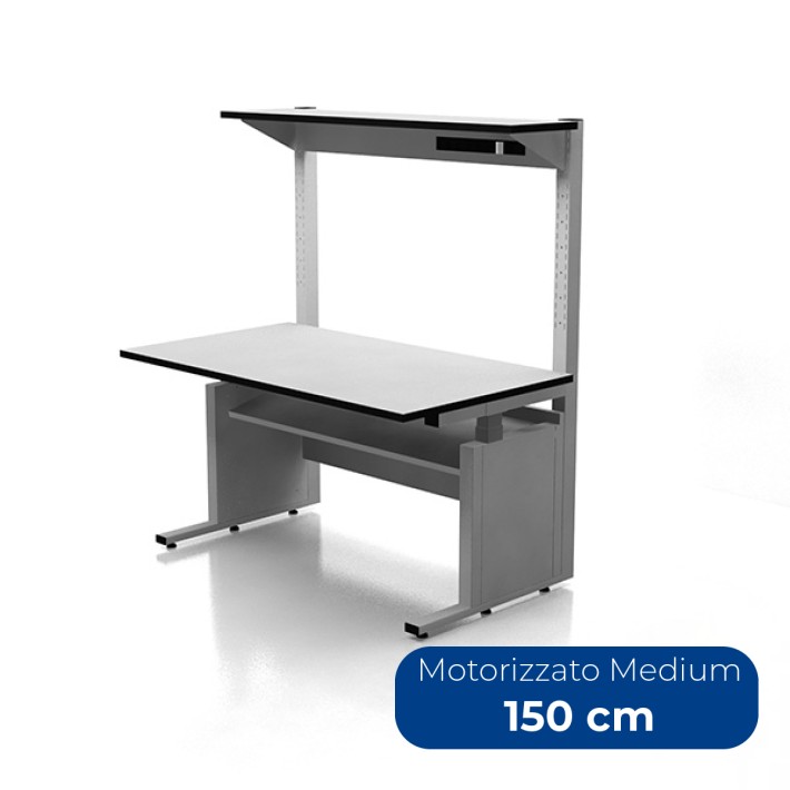 Tavolo Tecnico KE Motorizzato Medium 1500 in Laminato Antigraffio e Antistatico - Dimensioni 150 x 85 x 72/101 cm