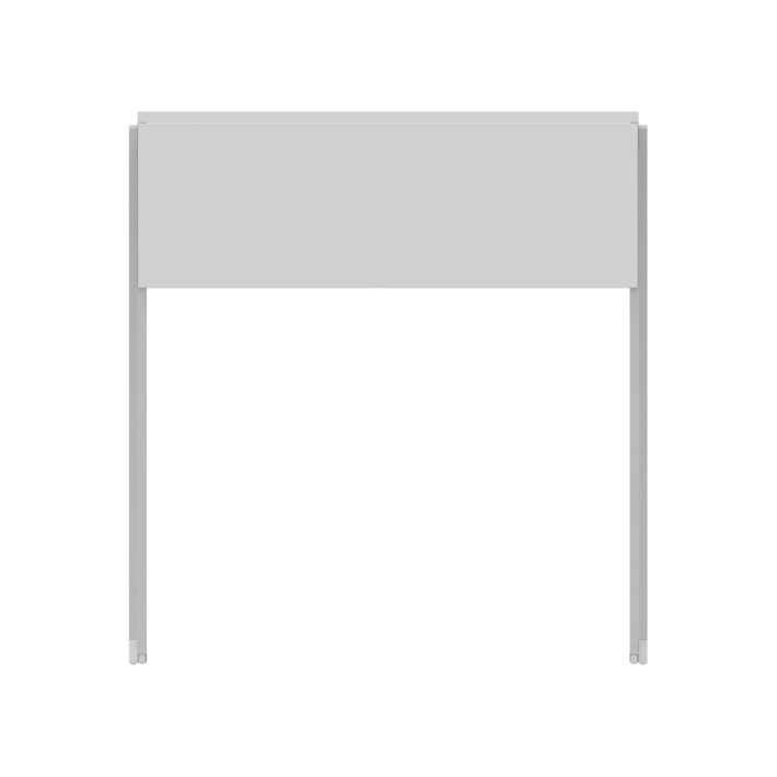 Tavolo Pino R in Melaminico con Ruote - Dimensioni 50 x 60 x 76 cm (M6) - Colore Piano Bianco - Colore Struttura Grigio