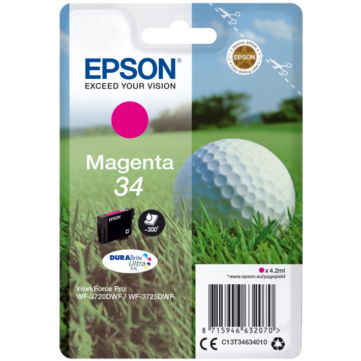 Epson Golf ball Inchiostro magenta singolo DURABrite Ultra Pallina da golf 34