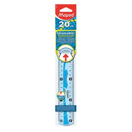 Maped Flex 20 cm Plastica Blu, Traslucido 1 pezzo(i)