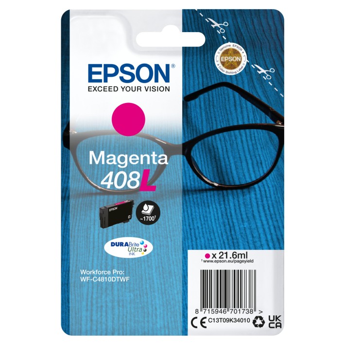 Epson Inchiostro magenta singolo DURABrite Ultra Occhiali 408L