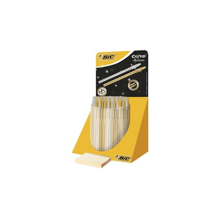 BIC Cristal Medium Nero, Blu Penna a sfera retrattile a clip Medio 40 pz