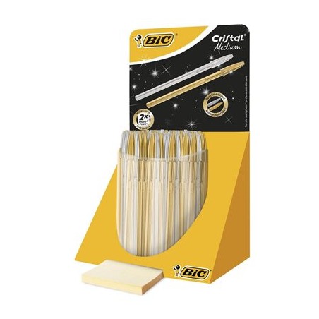 BIC Cristal Medium Nero, Blu Penna a sfera retrattile a clip Medio 40 pz