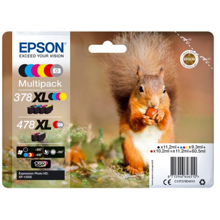 Epson Squirrel Multipack 6 colori Claria Photo HD Scoiattolo 378XL/478XL