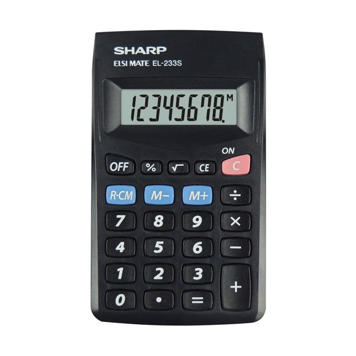 Sharp EL-233S calcolatrice Tasca Calcolatrice di base Nero