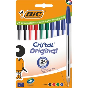 BIC 516354 penna a sfera Nero, Blu, Verde, Rosso Medio 10 pz