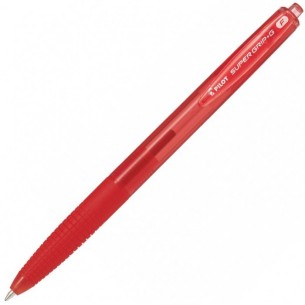 Pilot Super Grip G Rosso Penna a sfera retrattile a clip Fine 12 pz