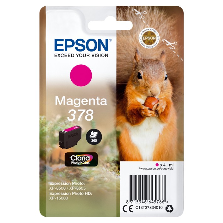 Epson Squirrel Inchiostro magenta singolo Claria Photo HD Scoiattolo 378