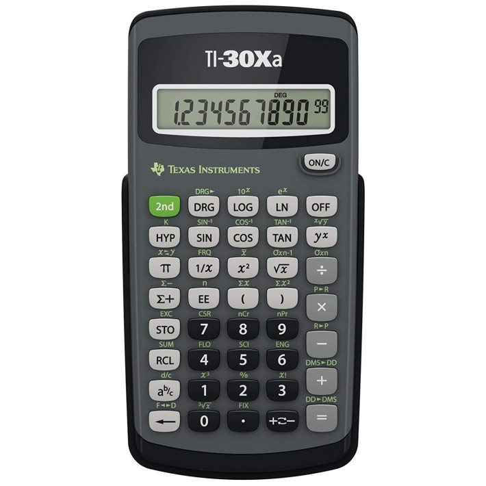 Texas Instruments TI-30Xa calcolatrice Tasca Calcolatrice scientifica Nero, Grigio