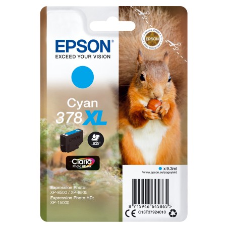 Epson Squirrel Inchiostro ciano singolo Claria Photo HD Scoiattolo 378XL