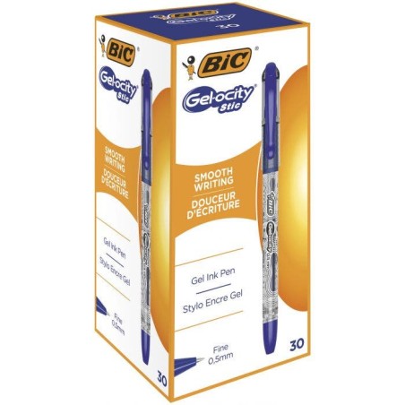 BIC CEL1010265 penna gel Fine Penna in gel retrattile Blu 30 pz