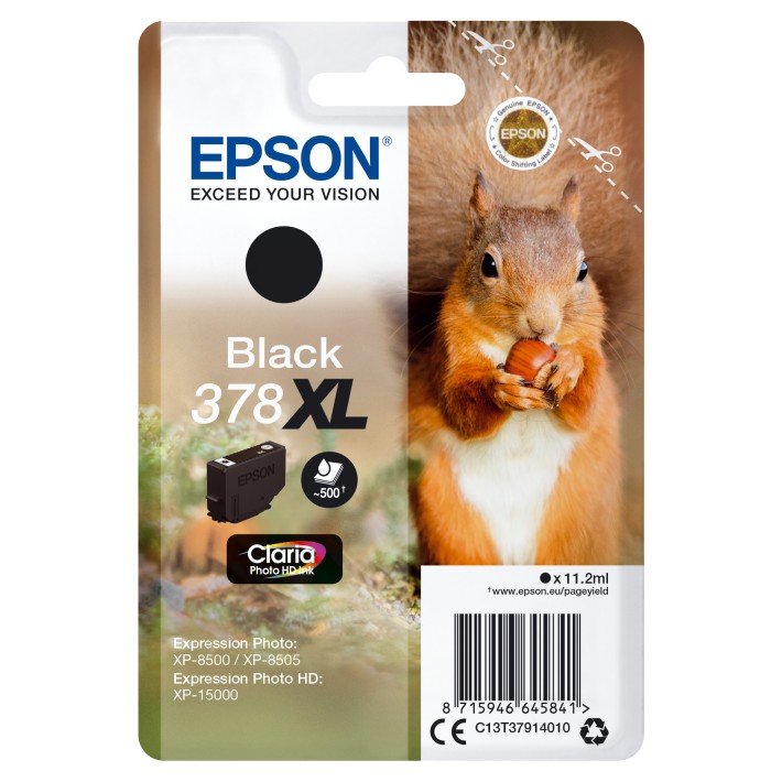 Epson Squirrel Inchiostro nero singolo Claria Photo HD Scoiattolo 378XL
