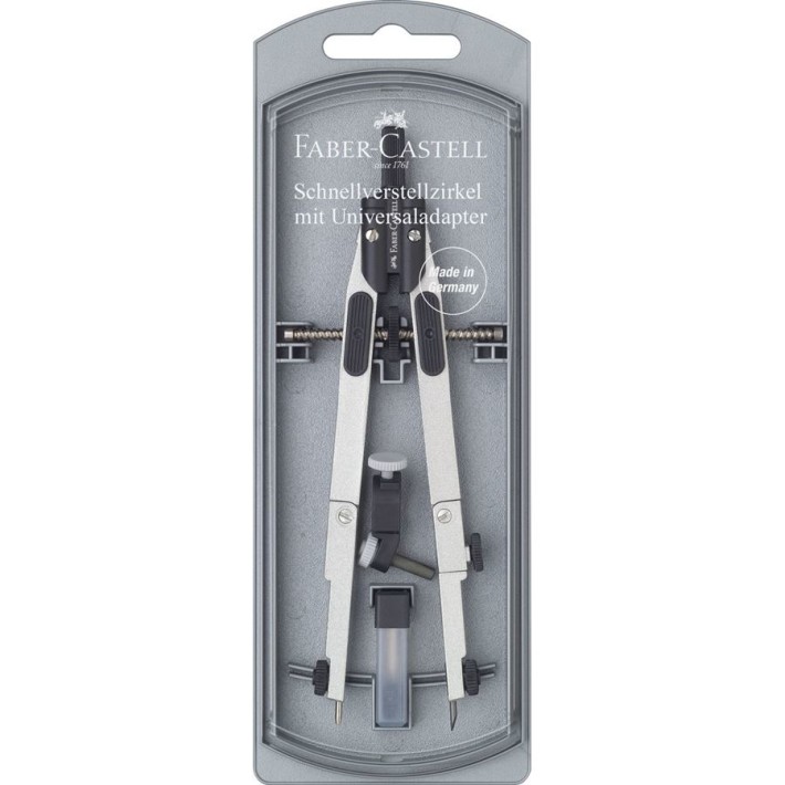 Faber-Castell 174014 compasso Nero, Acciaio inox 1 pz