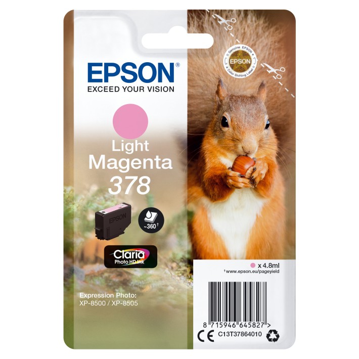 Epson Squirrel Inchiostro magenta chiaro singolo Claria Photo HD Scoiattolo 378