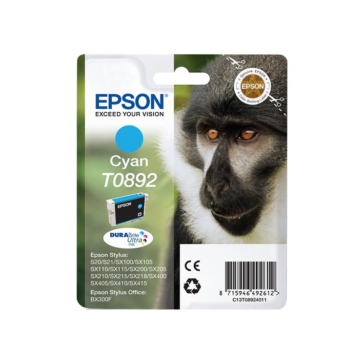 Epson Monkey Inchiostro ciano singolo DURABrite Ultra Scimmia T0892