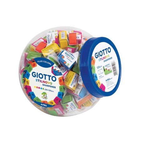 Giotto Fluo Temperamatite manuale Blu, Fucsia, Verde, Arancione, Giallo