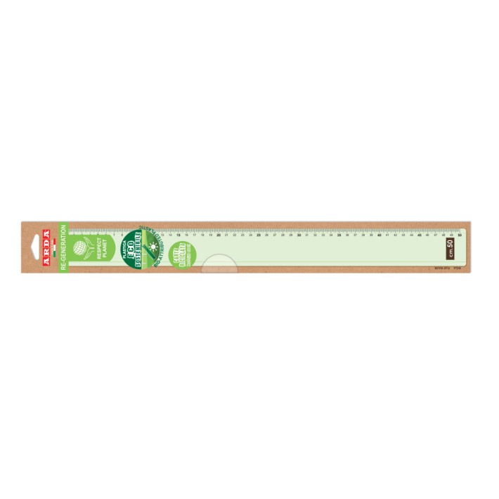 ARDA RE50 righello Righello da scrivania 500 mm Plastica Verde, Trasparente