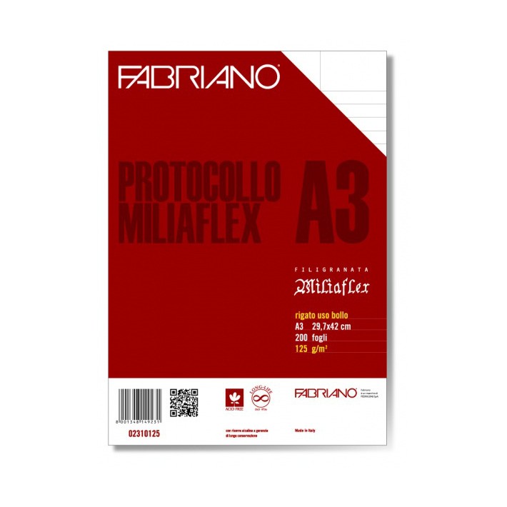 Fabriano Protocollo Miliaflex carta da disegno 200 fogli