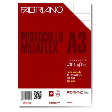 Fabriano Protocollo Miliaflex carta da disegno 200 fogli