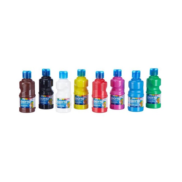Giotto F53510000 colore a tempera 250 ml Bottiglia Nero, Blu, Marrone, Verde, Rosa, Rosso, Bianco, Giallo