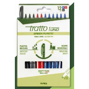 Tratto F04020000 penna a sfera Nero, Blu, Rosso Penna a sfera retrattile girevole 12 pz