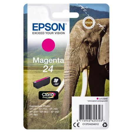 Epson Elephant Inchiostro magenta singolo Claria Photo HD Elefante 24