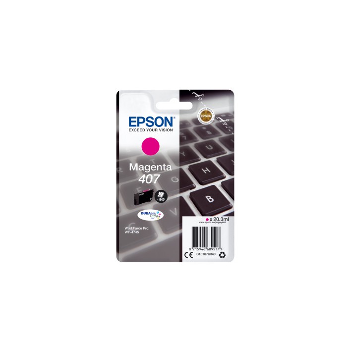 Epson Inchiostro magenta singolo DURABrite Ultra Tastiera 407L