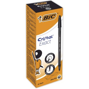 BIC Cristal Exact Nero Penna a sfera Ultra sottile 20 pezzo(i)