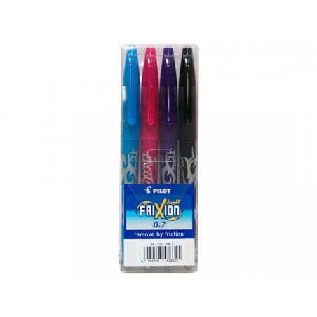 Pilot FriXion Ball Nero, Blu, Rosso, Viola Penna a sfera Medio 4 pz
