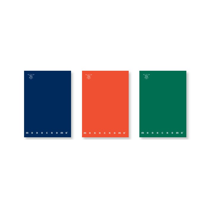 Pigna Monocromo quaderno per scrivere A4 96 fogli Blu, Verde, Arancione