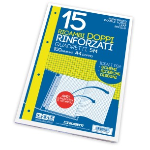 Blasetti Ricambi con perforatura rinforzata antistrappo 100 g/m² 15 Fogli 5M