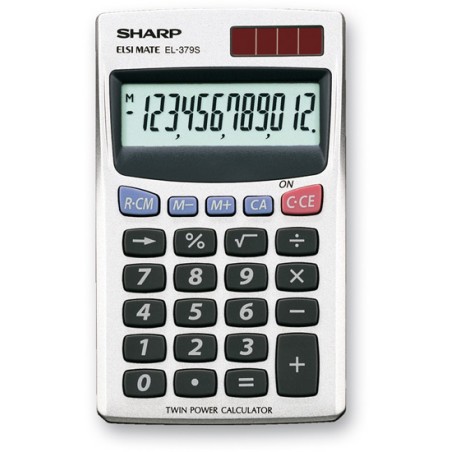 Sharp EL-379SB calcolatrice Tasca Calcolatrice di base Bianco