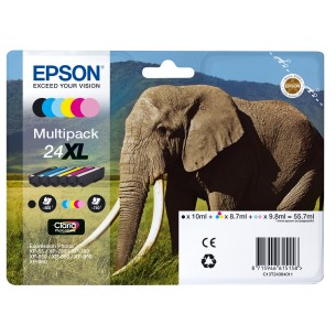 Epson Elephant Multipack 6 colori Claria Photo HD Elefante 24XL