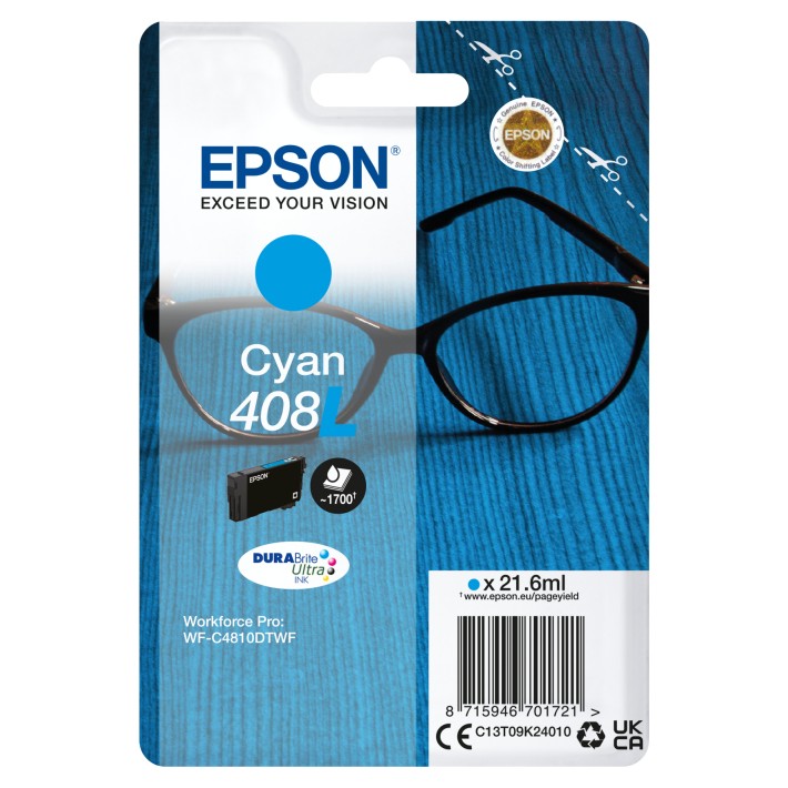 Epson Inchiostro ciano singolo DURABrite Ultra Occhiali 408L