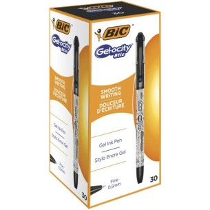 BIC CEL1010266 penna gel Penna in gel con cappuccio Fine Nero 30 pz