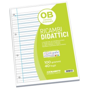 Blasetti 7432 quaderno per scrivere A4 40 fogli Verde, Azzurro, Bianco