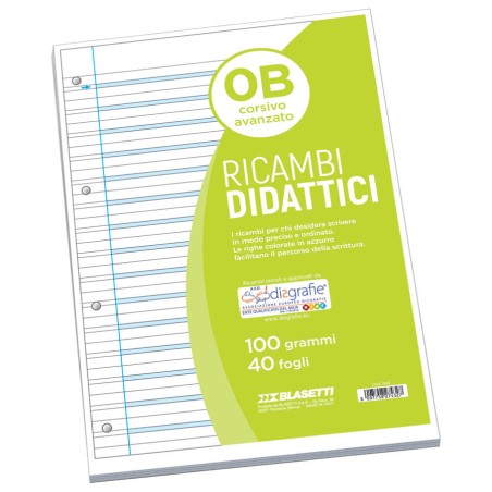 Blasetti 7432 quaderno per scrivere A4 40 fogli Verde, Azzurro, Bianco