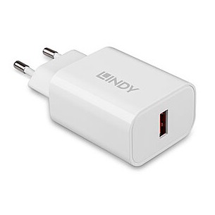 Lindy 73412 Caricabatterie per dispositivi mobili Smartphone, Tablet Bianco AC Ricarica rapida Interno, Esterno