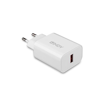 Lindy 73412 Caricabatterie per dispositivi mobili Smartphone, Tablet Bianco AC Ricarica rapida Interno, Esterno