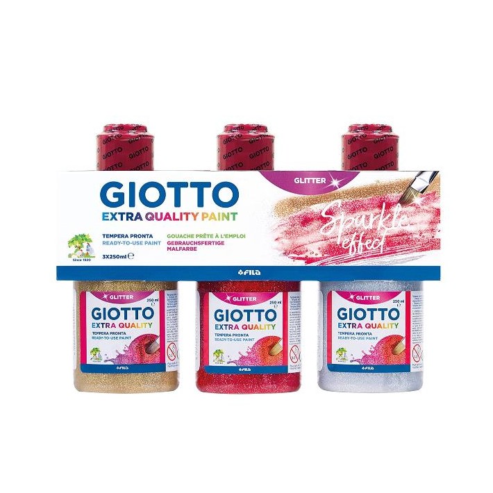 Giotto 542500 colore a tempera 250 ml Bottiglia Oro, Rosso, Argento