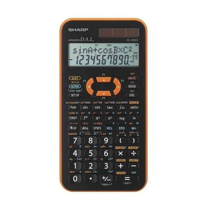 Sharp EL-520X calcolatrice Tasca Calcolatrice scientifica Nero, Arancione