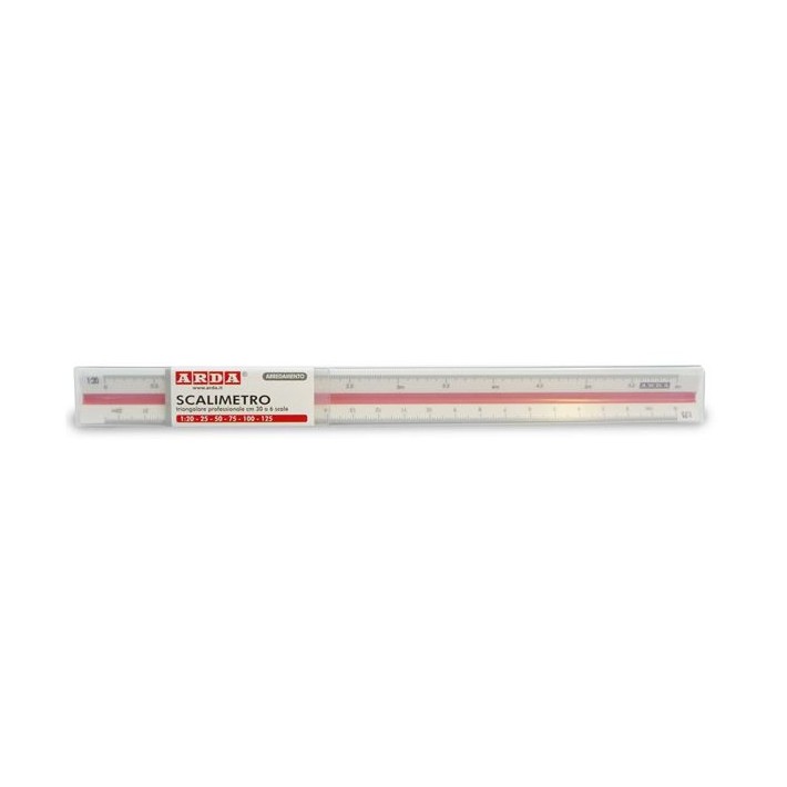 ARDA 110 righello Righello a scala 300 mm Plastica Rosso, Bianco 1 pz