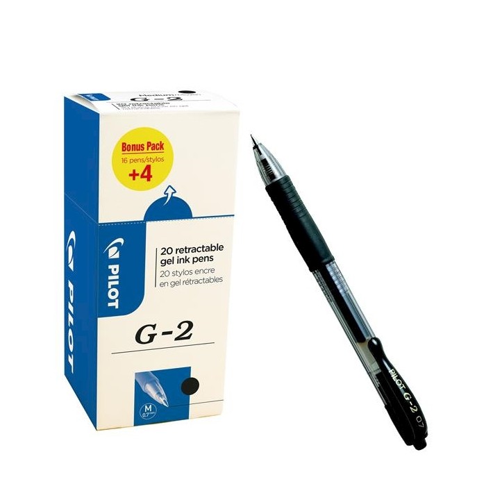 Pilot G-2 VALUE PACK Penna in gel retrattile Medio Nero 20 pz