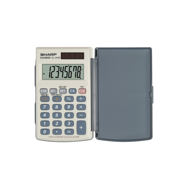 Sharp EL-243E calcolatrice Tasca Calcolatrice di base Grigio, Bianco