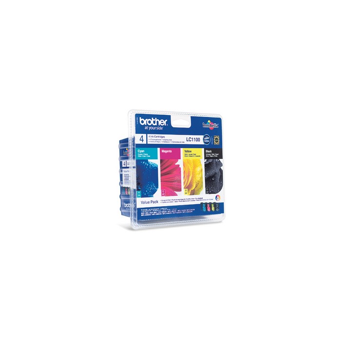 Brother LC1100VALBPRF cartuccia d'inchiostro 4 pz Originale Resa standard Nero, Ciano, Magenta, Giallo